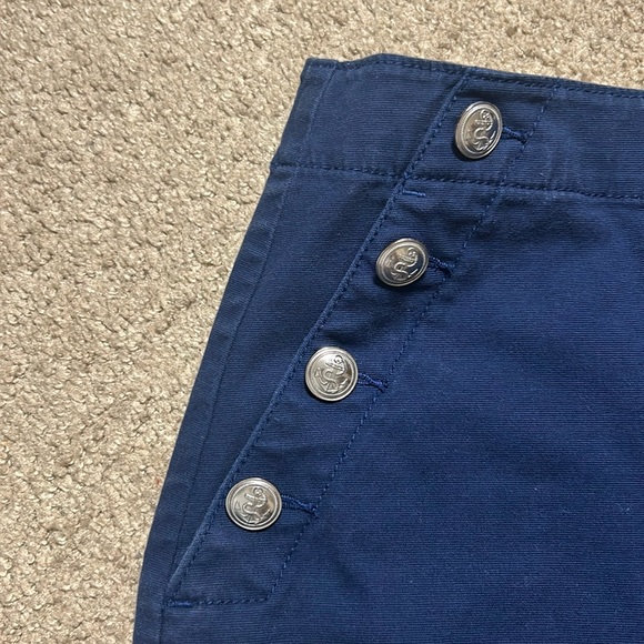 Loft Navy Sailor Skirt with Button Detail Size 6 - Picture 3 of 4